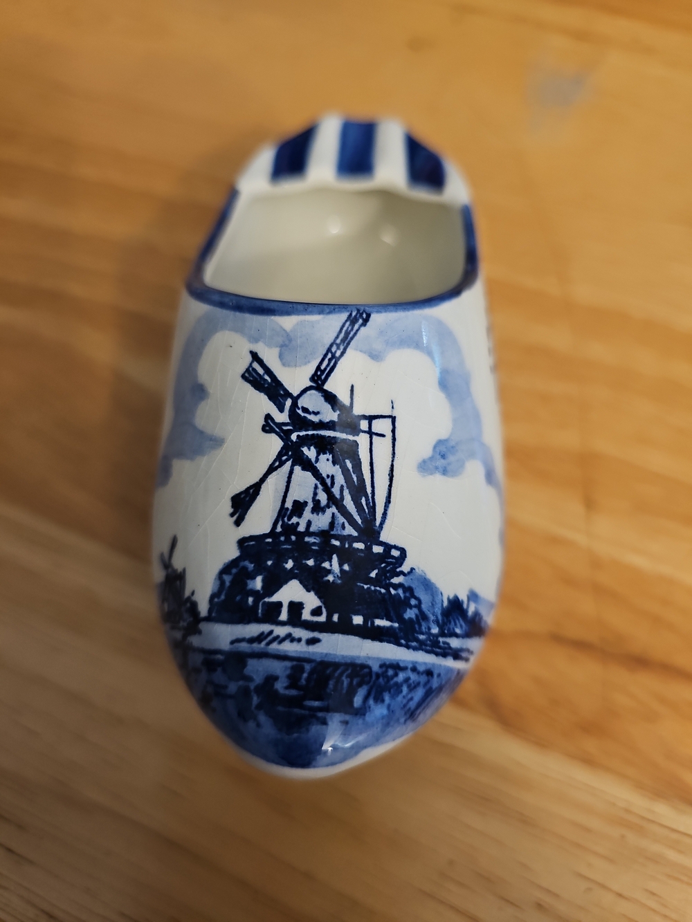 Blue and White Delft-Style Ceramic Clog Vase - Home Accents